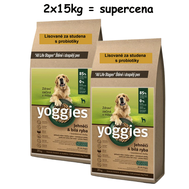 Yoggies jehněčí + bílá ryba 2x15kg - výhodná cena