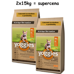 Yoggies active kachní+zvěřina 2x15kg za výhodnou cenu